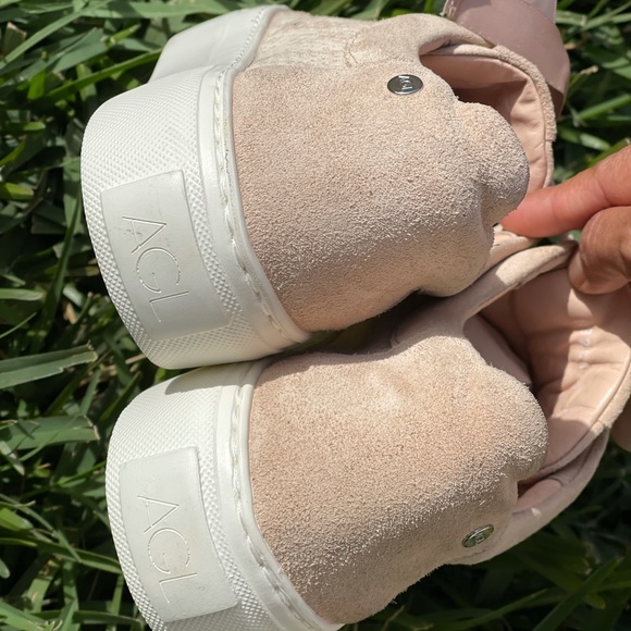 AGL🔴Platform perforated Suede Leather sneakers 9 - Picture 6 of 7